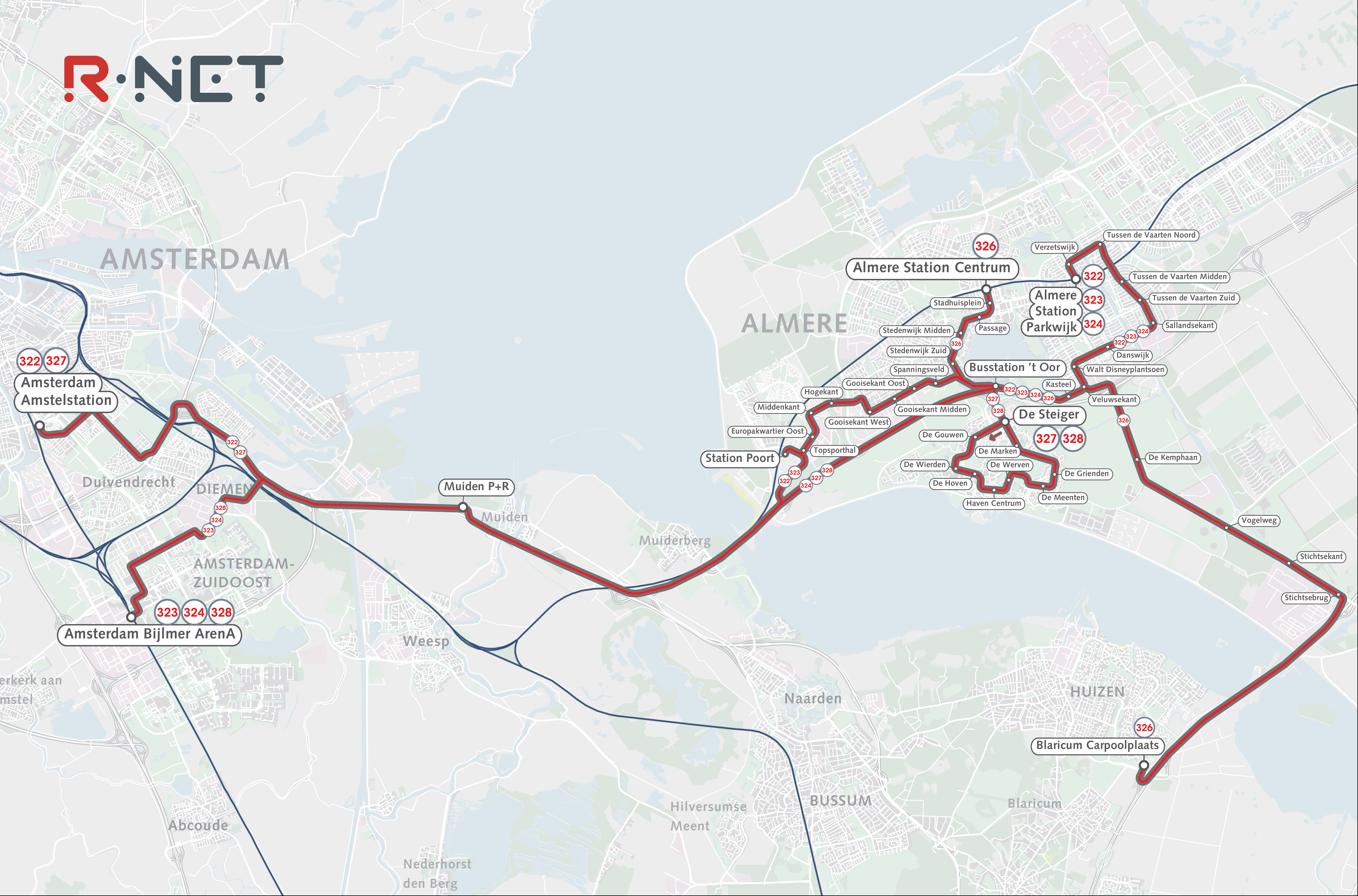 Rnet lijnenkaart