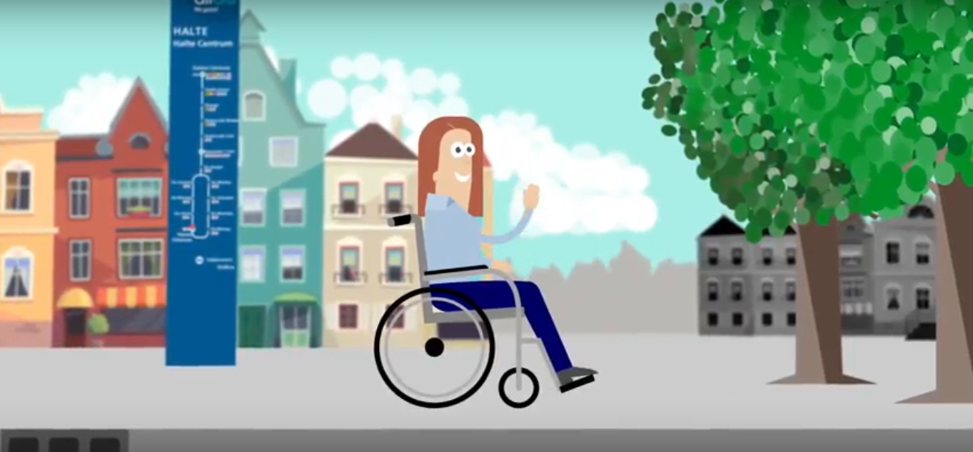 Animatie reizen met een rolstoel