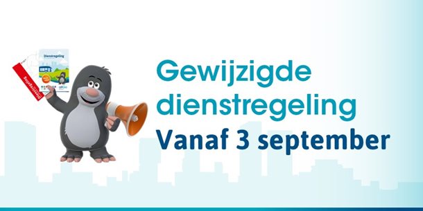Dienstregeling per 3 september