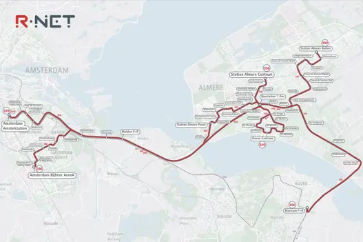 Lijnennetkaart Keolis R-net 2026